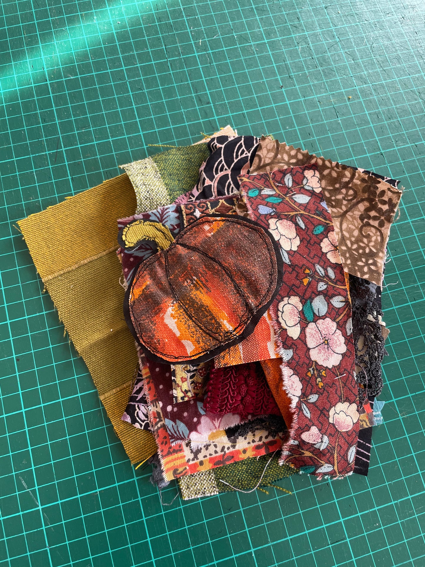 Autumnal Fabric Patch Mending Kit