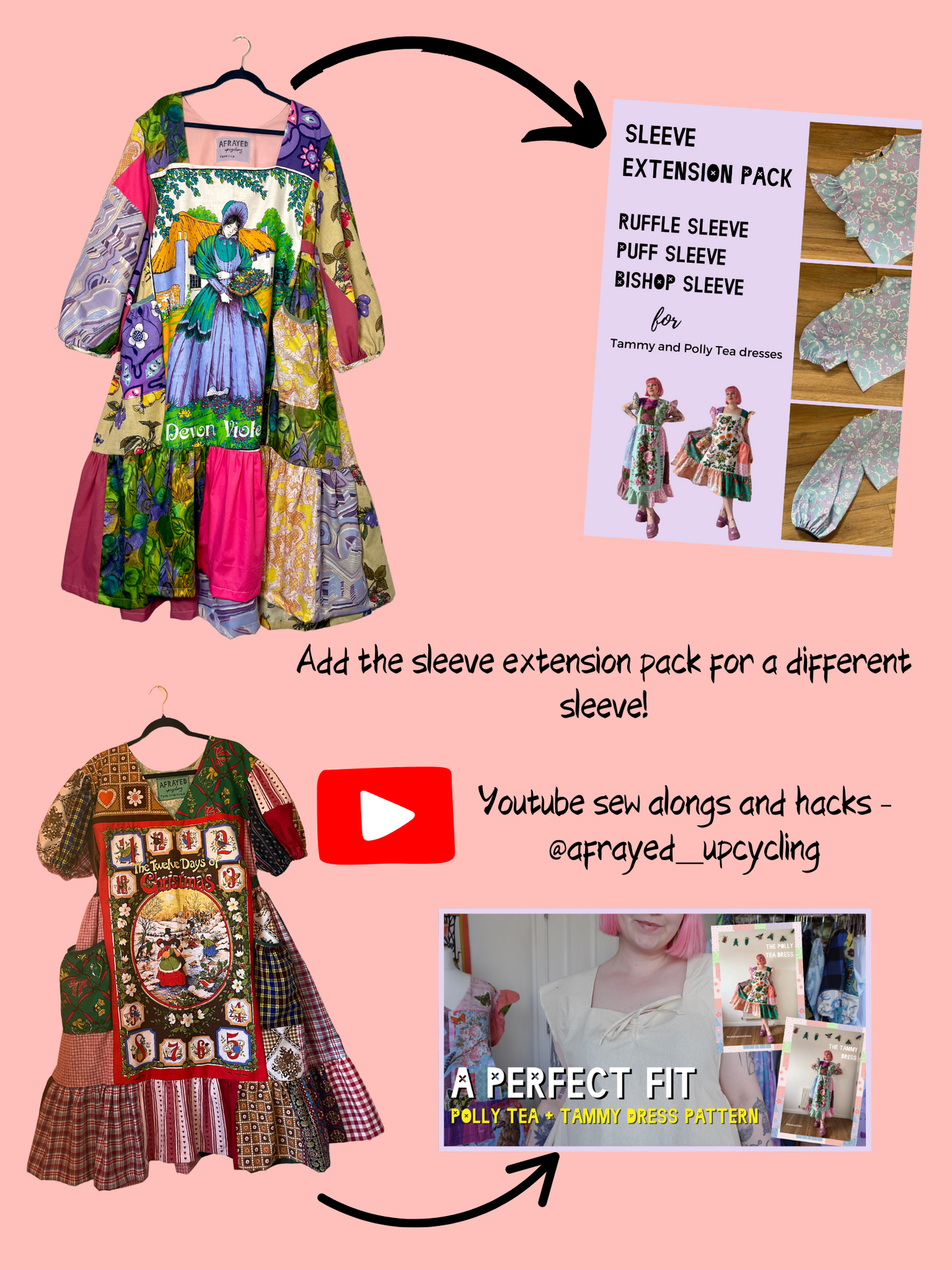 Polly Tea Dress Pattern PDF - Sizes XS-5XL