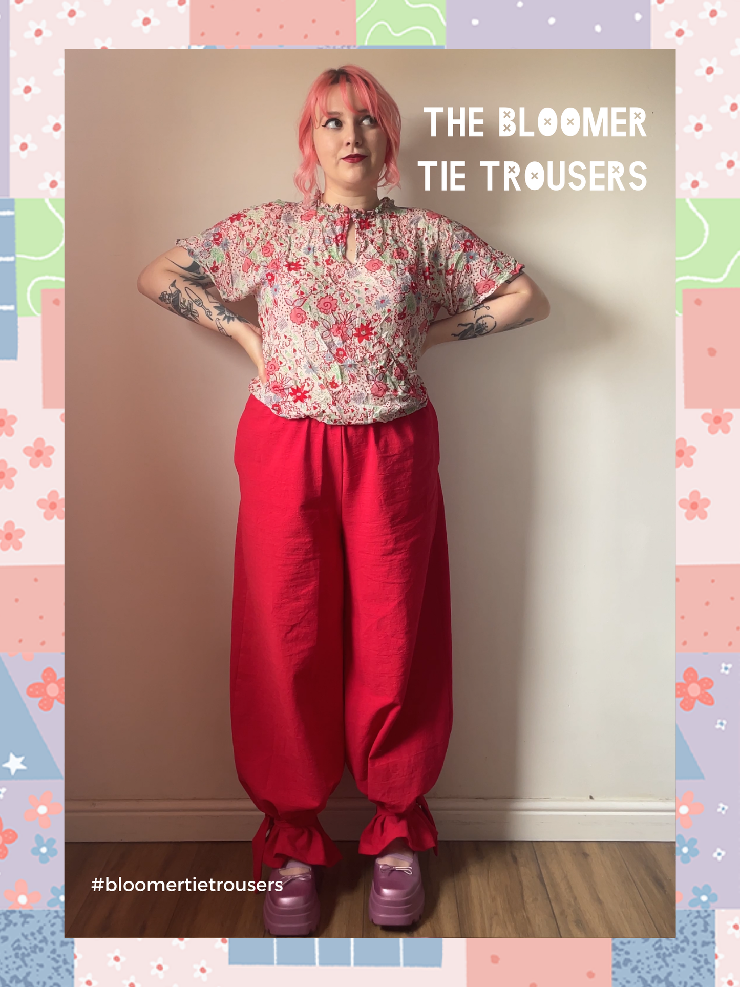 The Bloomer Tie Trousers Pattern PDF - Sizes XS-5XL