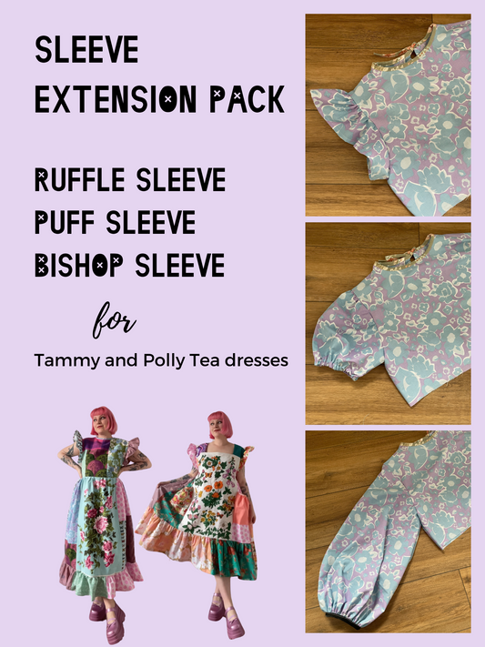 Sleeve Extension Pack Pattern PDF - for Polly Tea and Tammy Dress Patterns