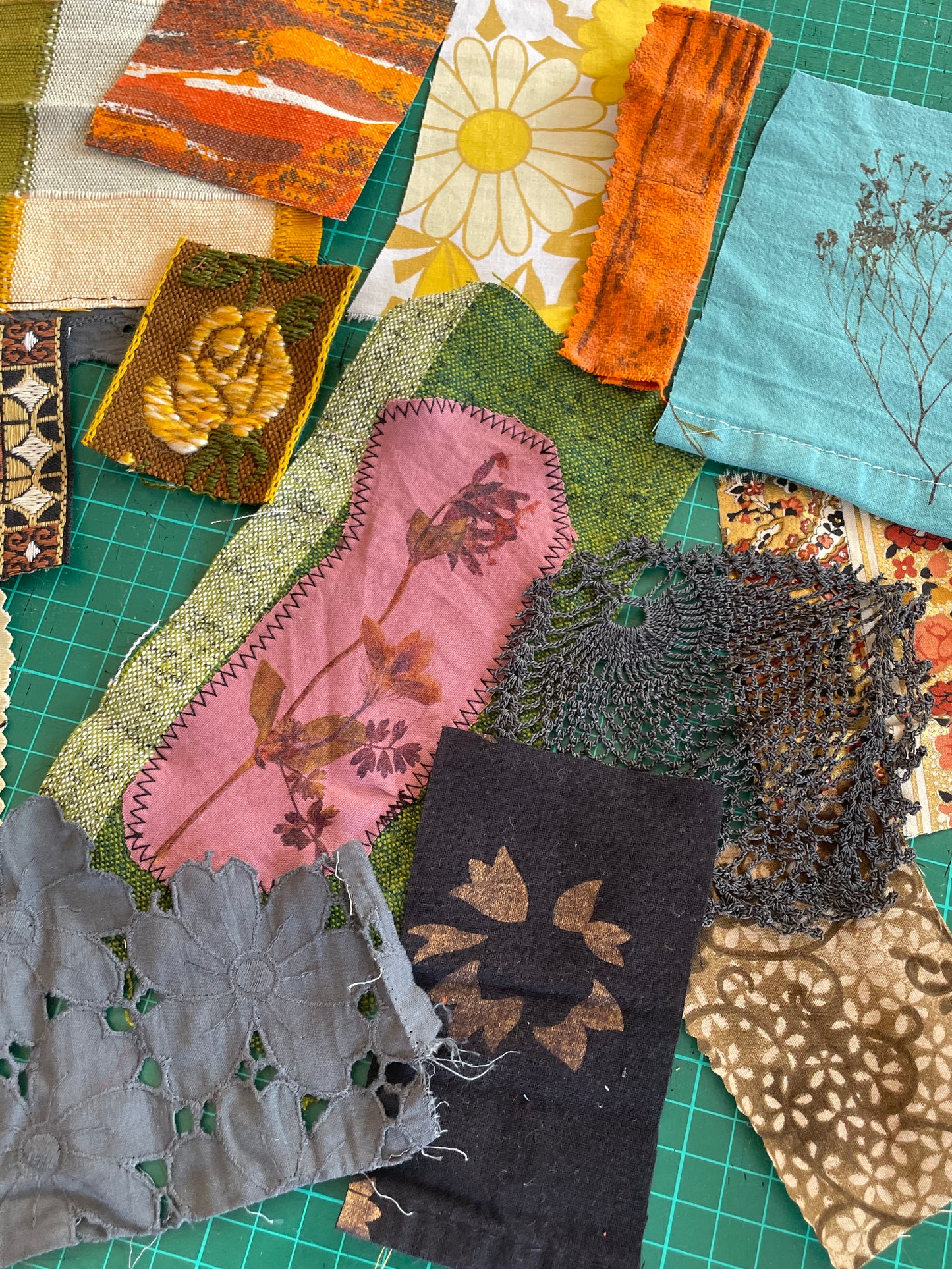 Autumnal Fabric Patch Mending Kit