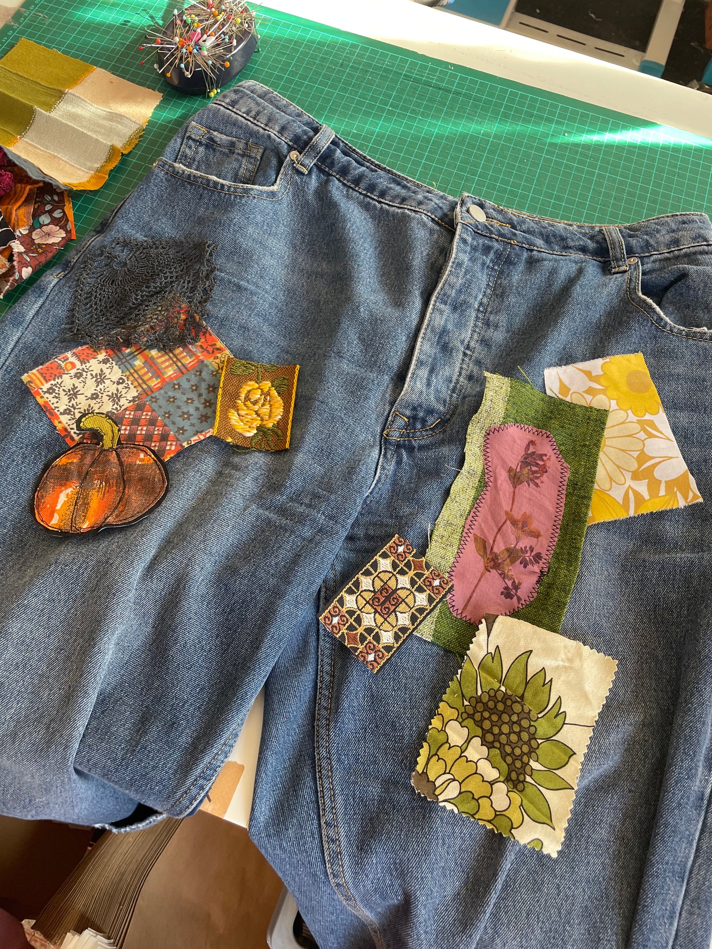 Autumnal Fabric Patch Mending Kit