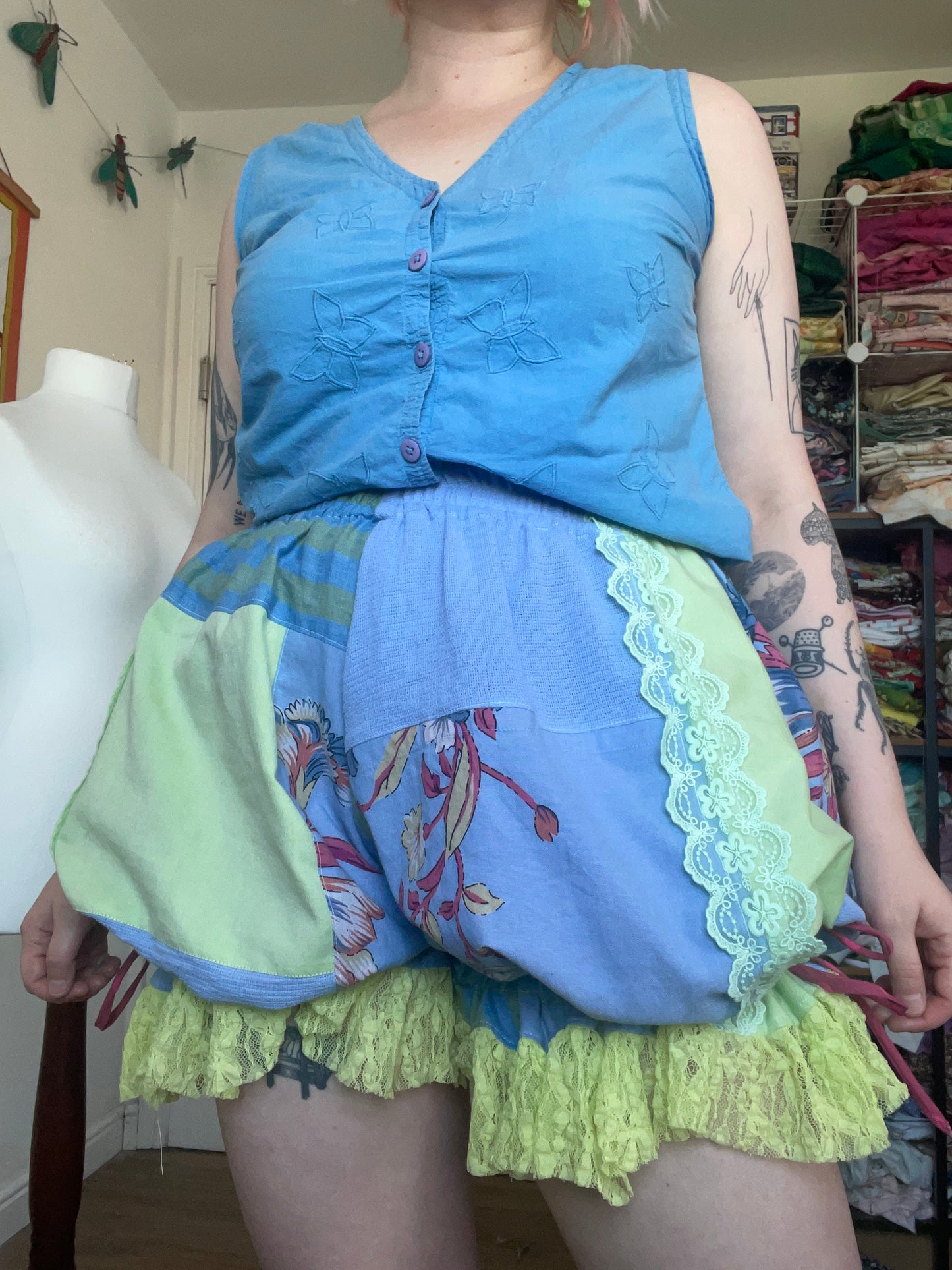 Upcycled Bloomer Shorts - Size Large