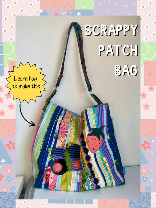 Scrappy Patch Bag Online Pattern + Fabric Patch Tutorial