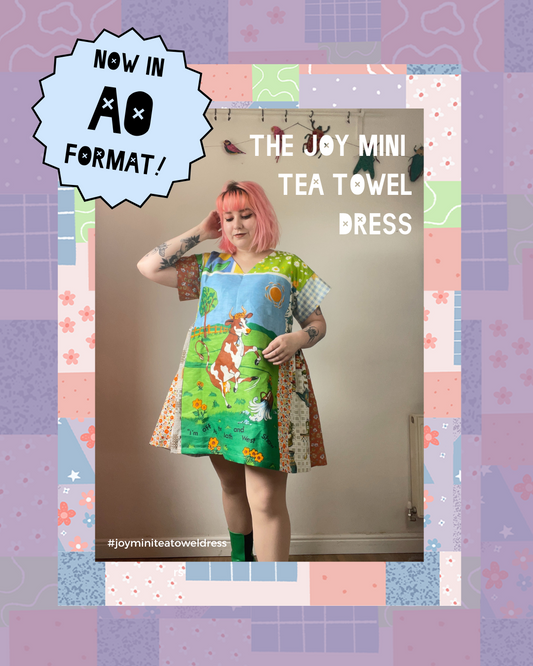 Joy Mini Tea Towel Dress Pattern PDF - Sizes XS-5XL