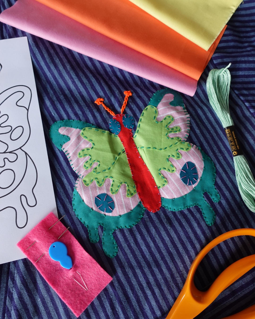 Small Disco Bugs Appliqué Hand Sewing Kit