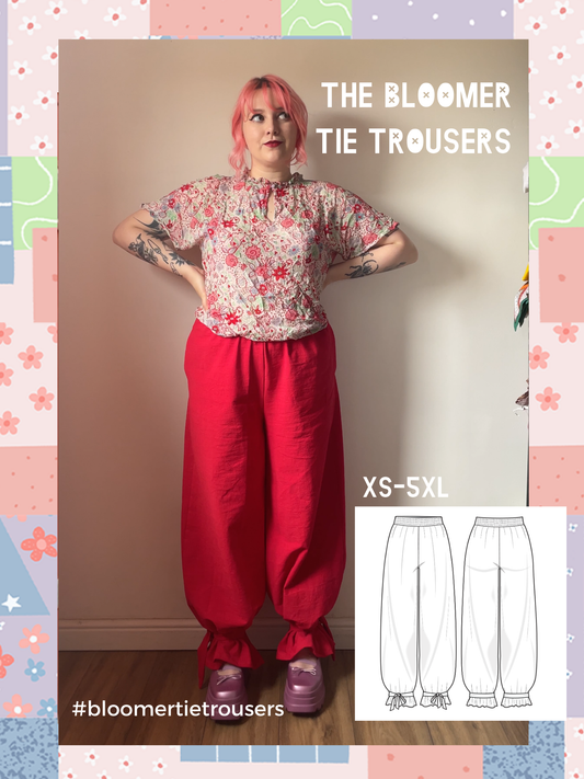 The Bloomer Tie Trousers Pattern PDF - Sizes XS-5XL