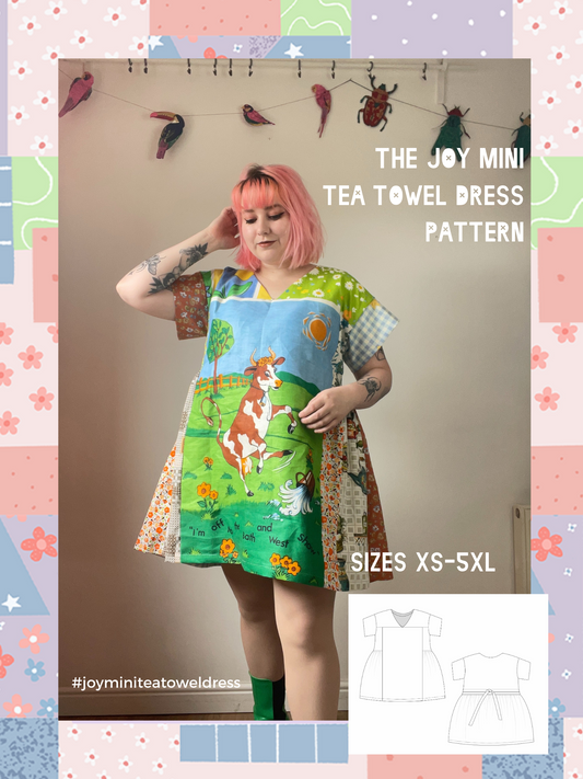 Joy Mini Tea Towel Dress Pattern PDF - Sizes XS-5XL