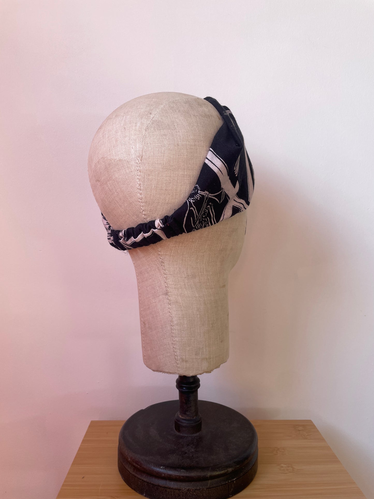 Wild Clouds Collab Black Print Knot Headband