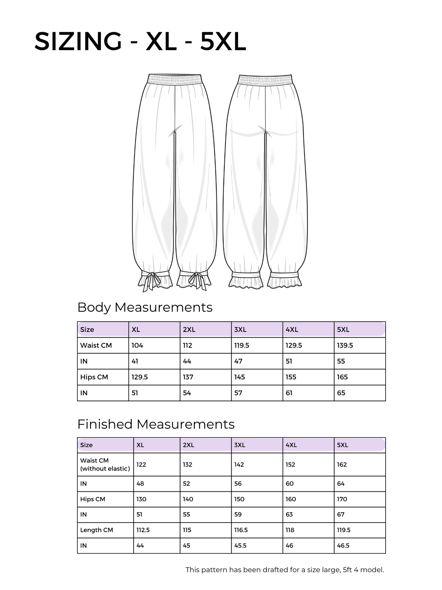 The Bloomer Tie Trousers Pattern PDF - Sizes XS-5XL