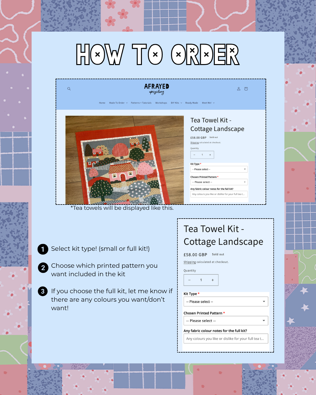 Tea Towel Kit - Victorian Flutters