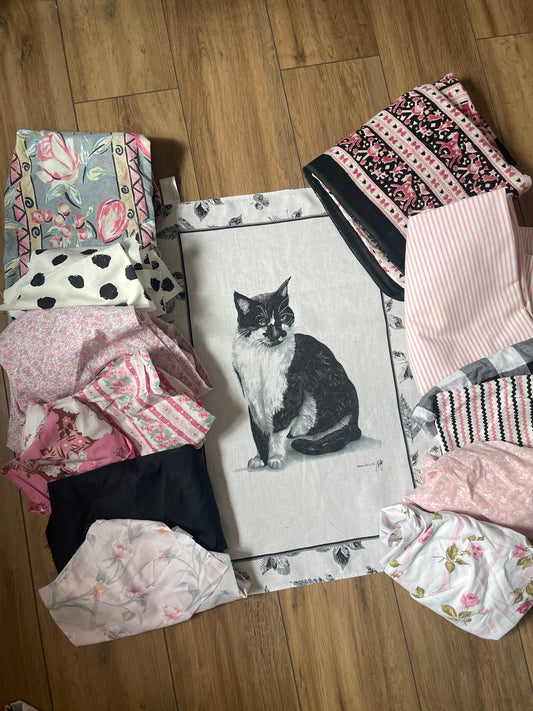 Tea Towel Custom Garment - Purrfect in Pink