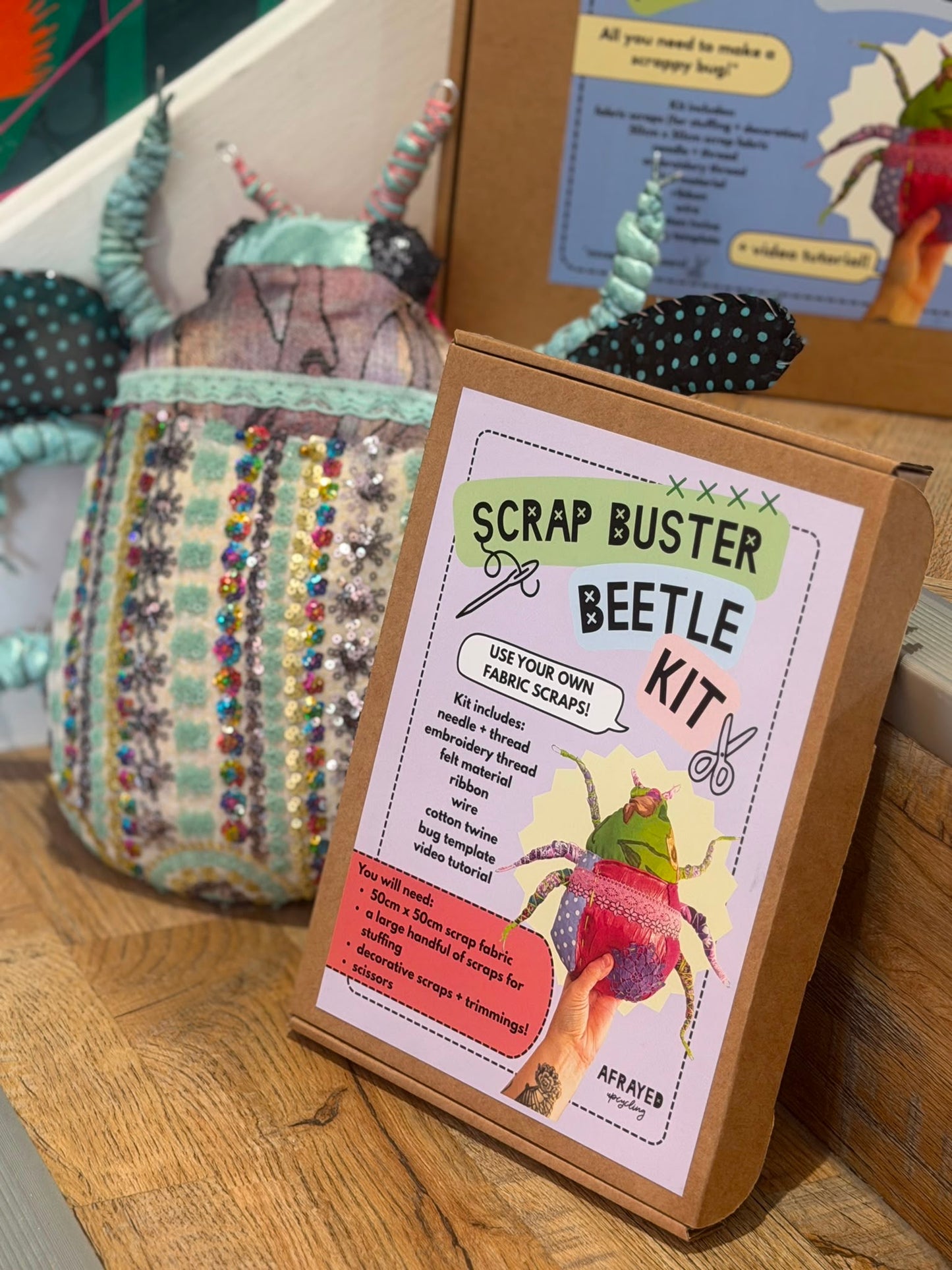 Scrap Buster Fabric Beetle Bug Sewing Kit