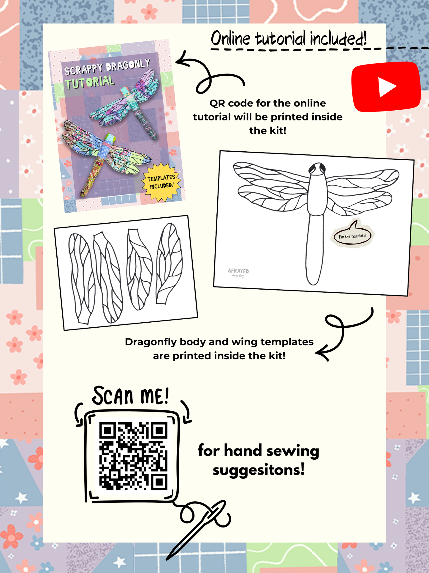 Fabric Dragonfly Sewing Kit