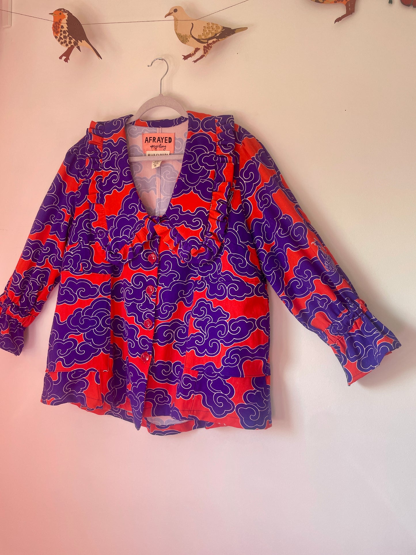 Wild Clouds Collab Blouse Blue and Red Blouse - Size XL