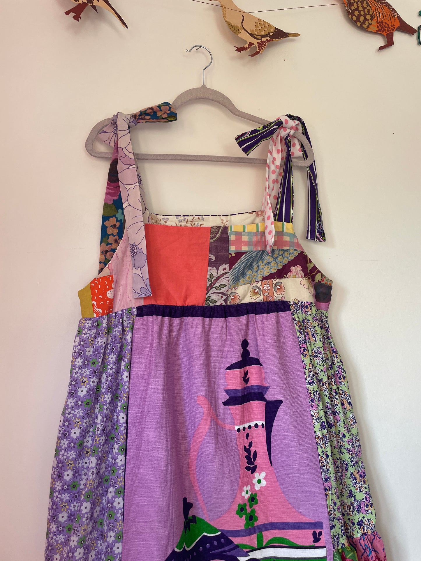 Teapot Summer Tea Towel Midi Dress  - Size Large