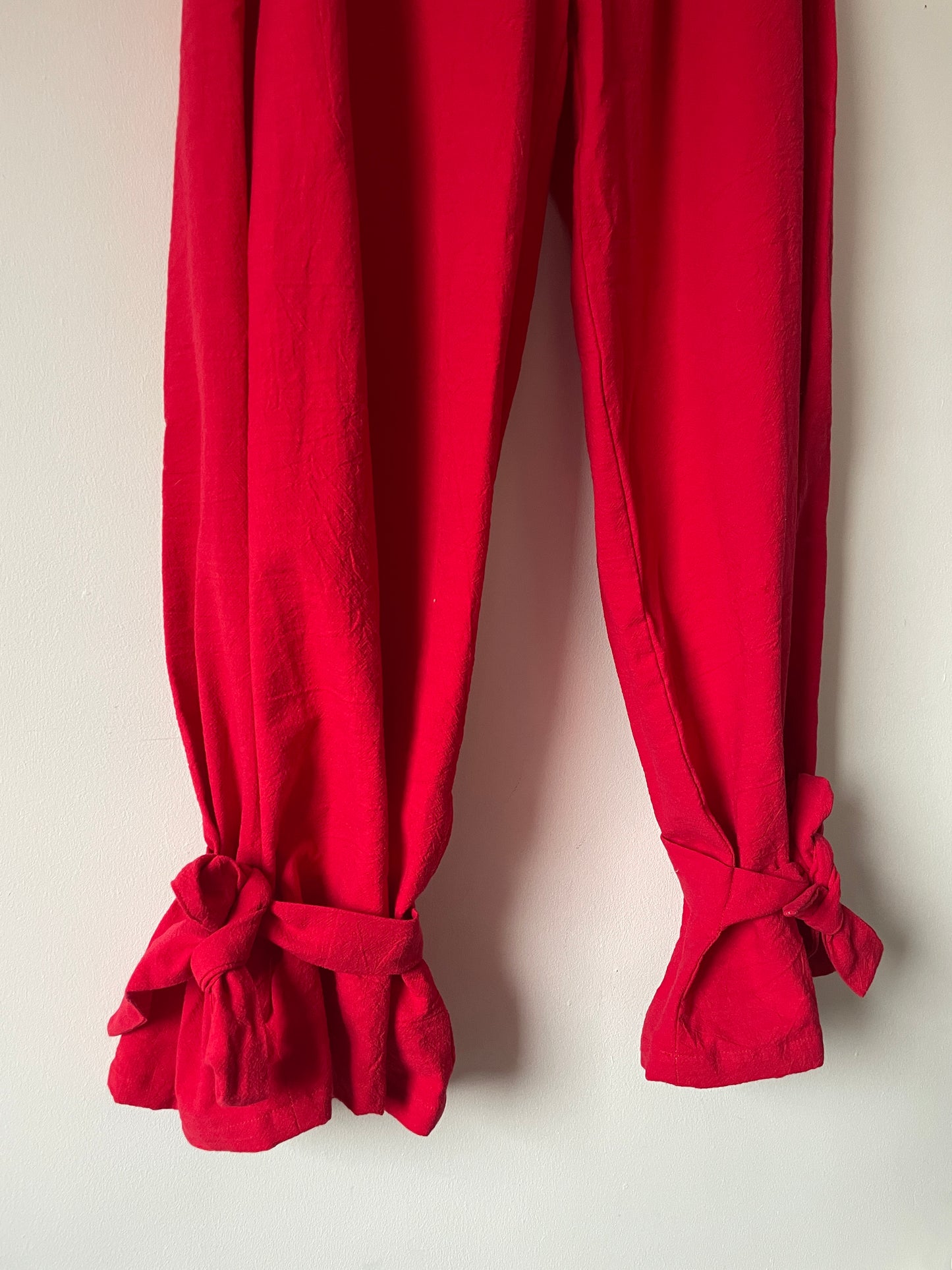 Red Bloomer Tie Trousers Sample - Size Large