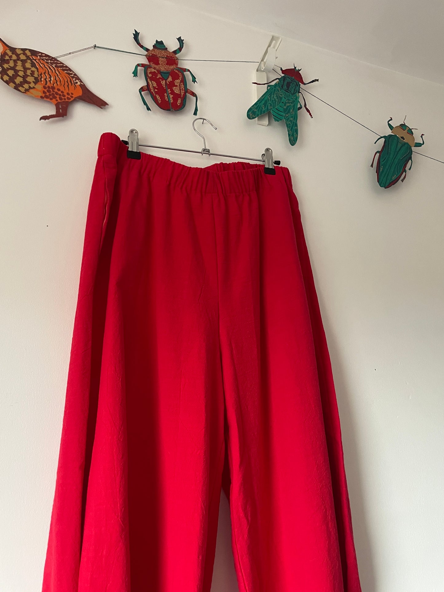 Red Bloomer Tie Trousers Sample - Size Large