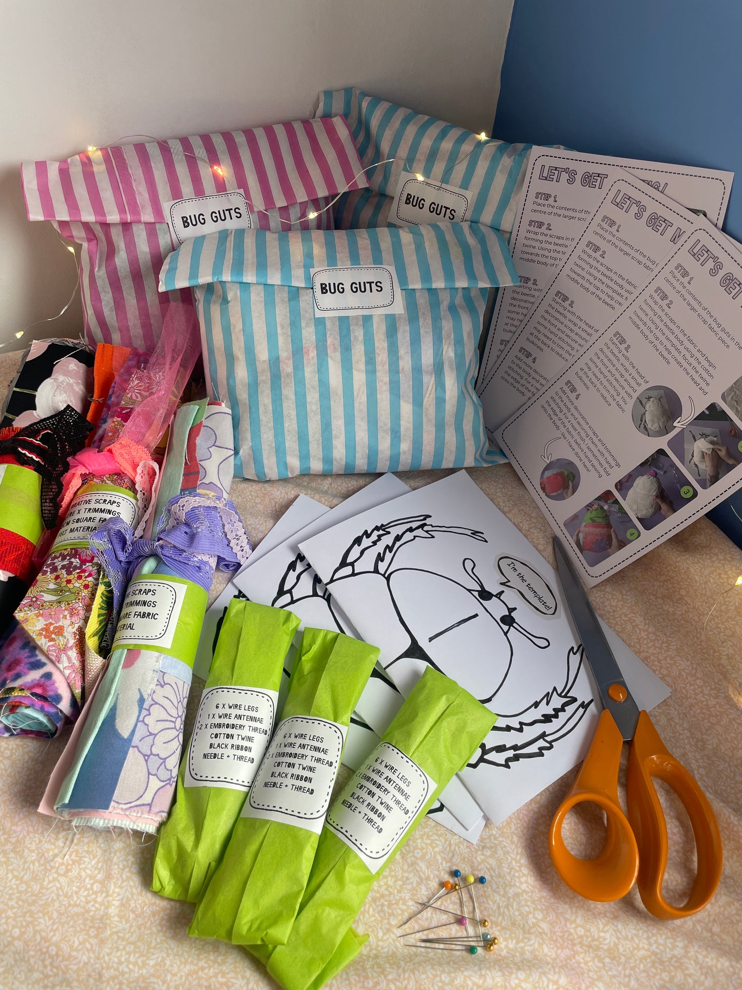 CRAFT NIGHT KIT! - Fabric Beetle Bug Sewing Kit (minimum 2 kits)