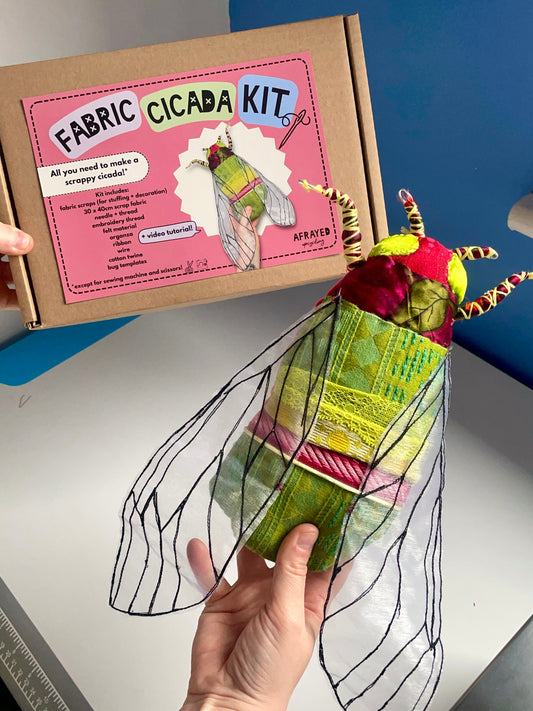 Fabric Cicada Bug Sewing Kit - different colours available!
