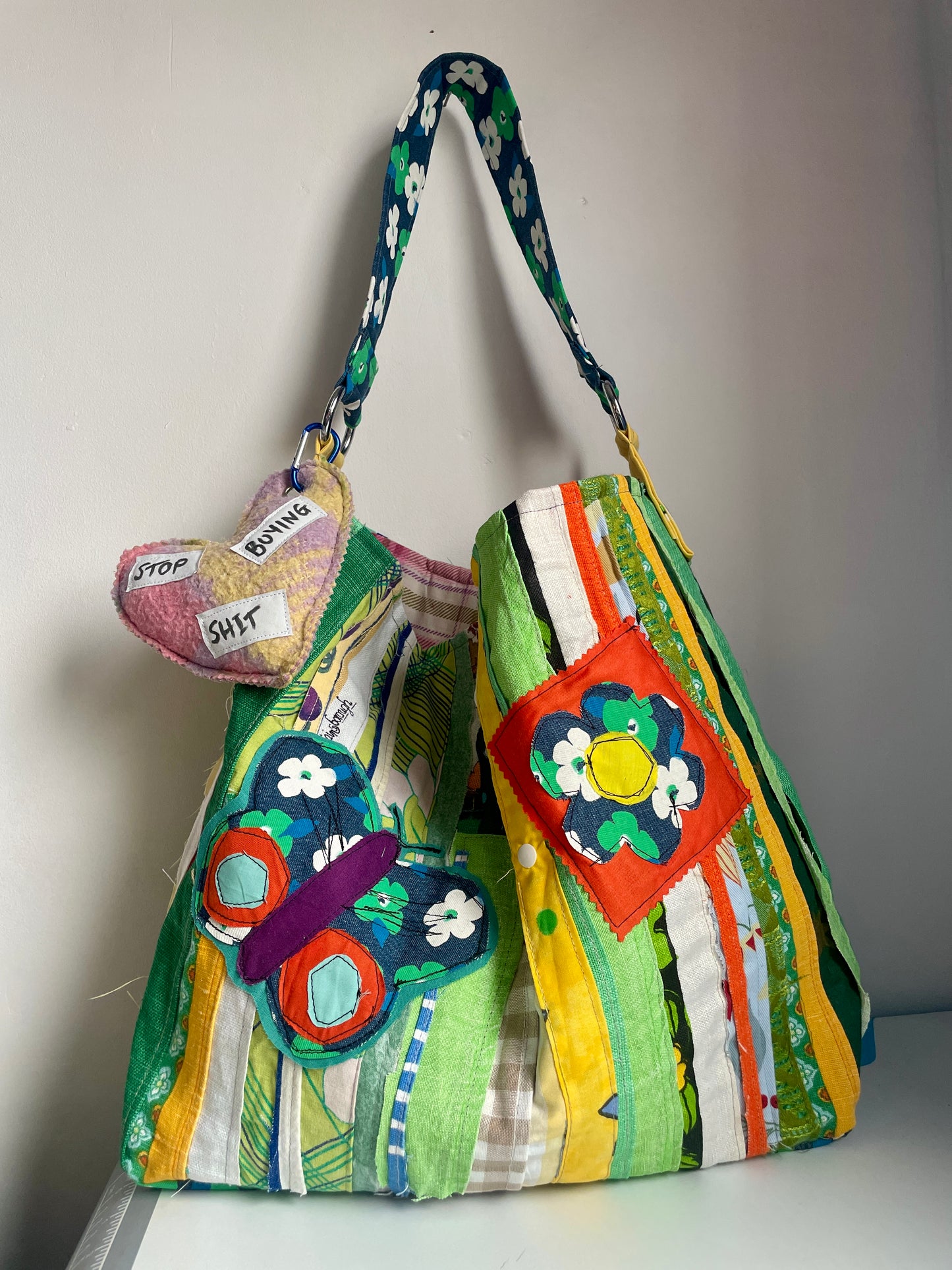 Scrappy Patch Bag - Blue Flower Garden