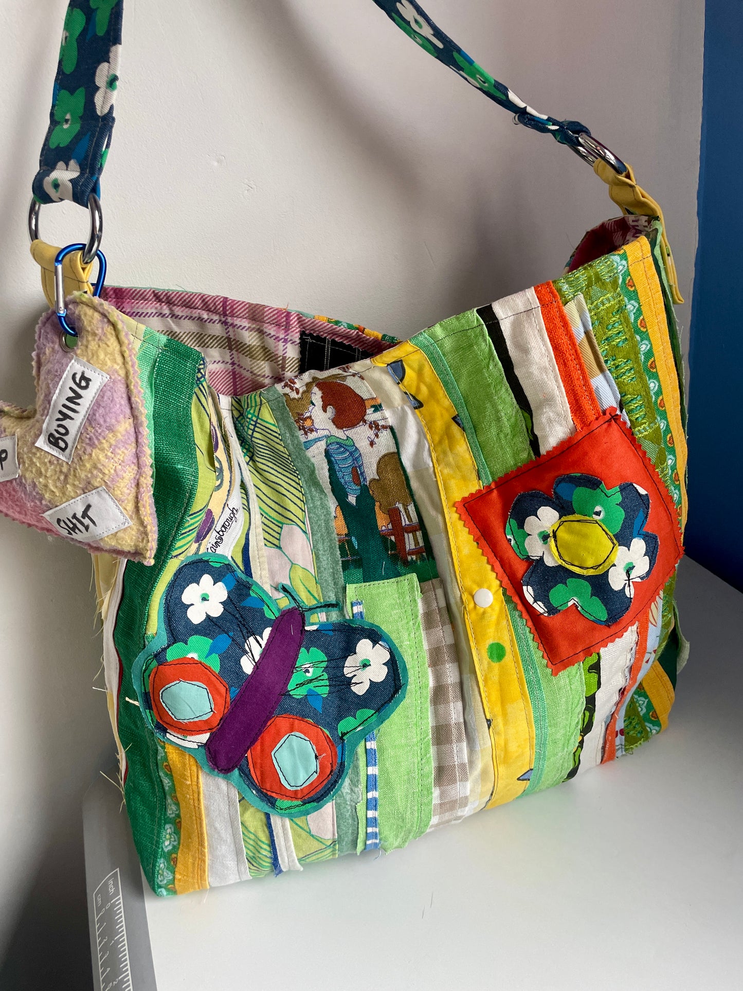 Scrappy Patch Bag - Blue Flower Garden