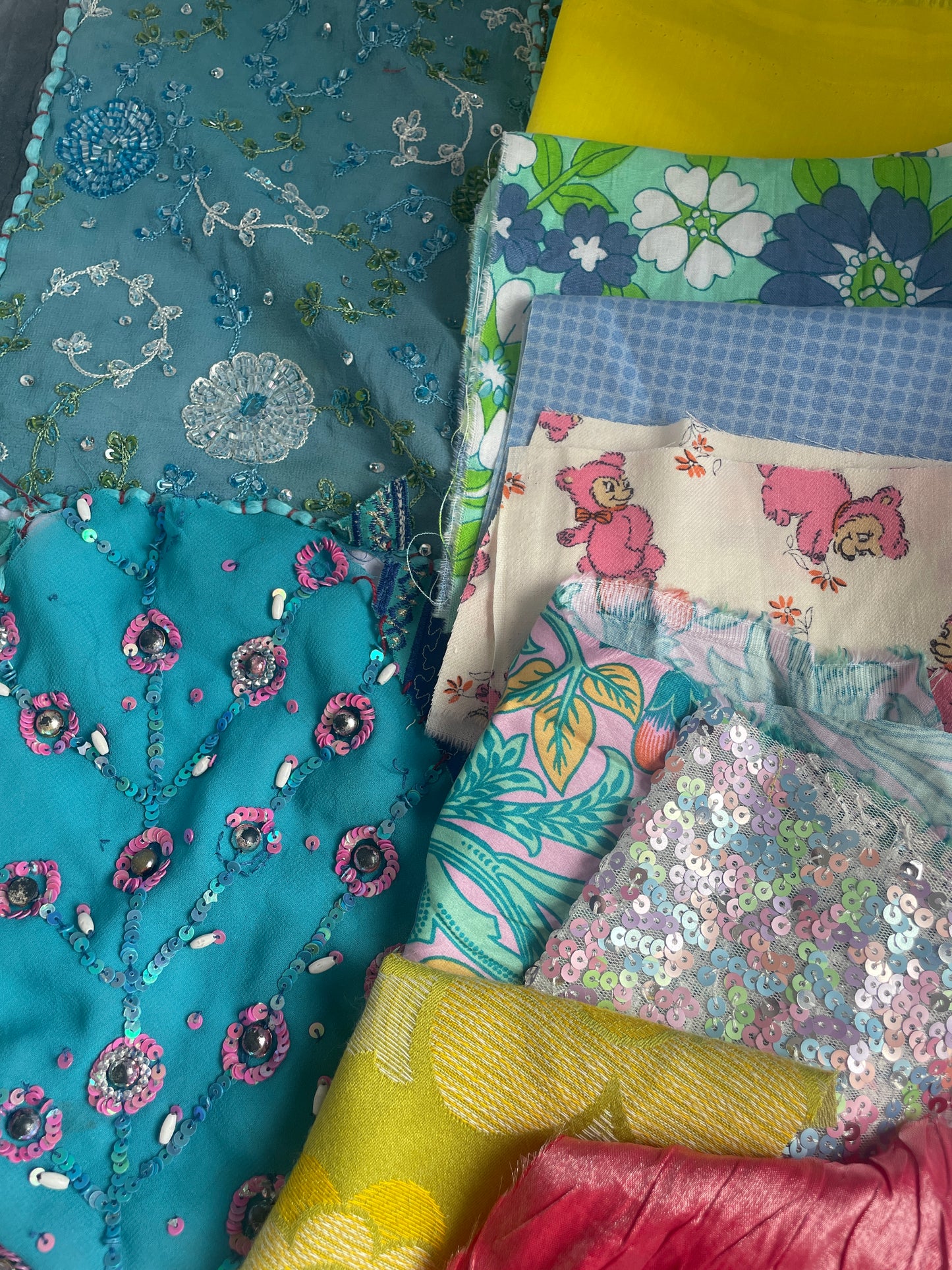 Limited Edition Fabric Beetle Bug Sewing Kit - Turquoise