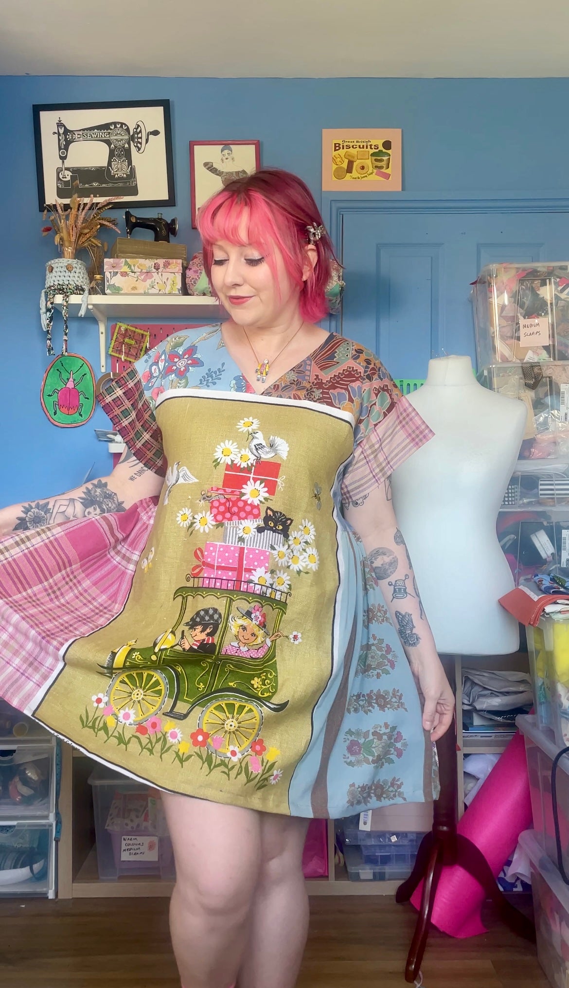 'Just Married' Joy Mini Tea Towel Dress  - Size Large