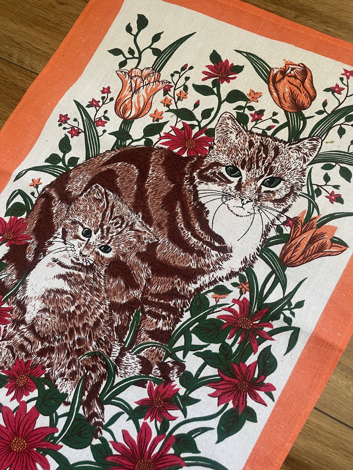 Tea Towel Kit - Peach Cats