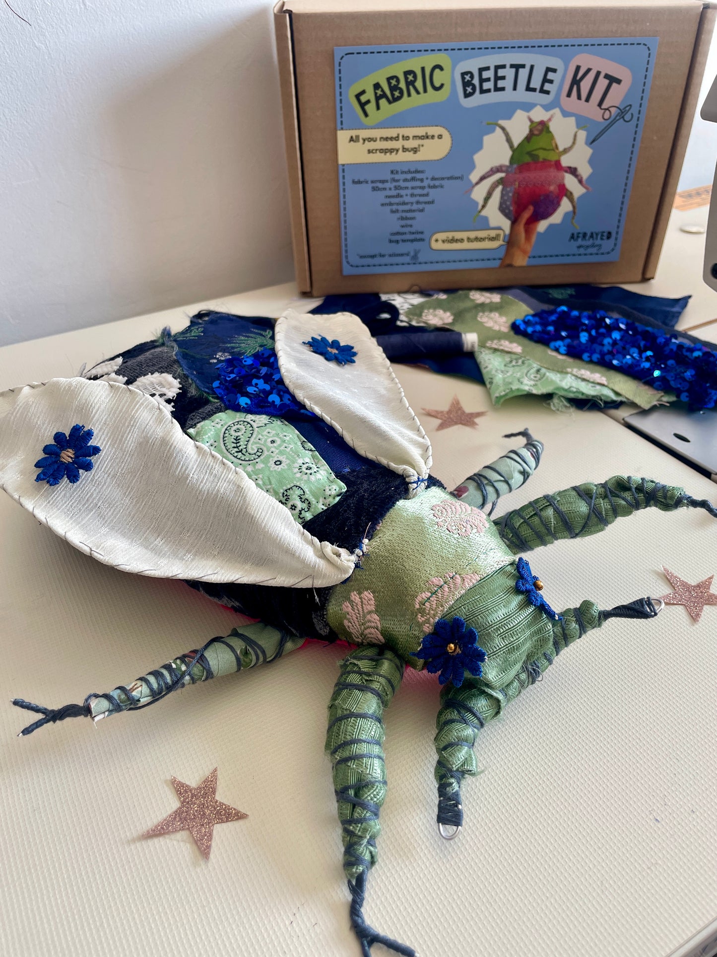 Fabric Beetle Bug Sewing Kit - different colours available!