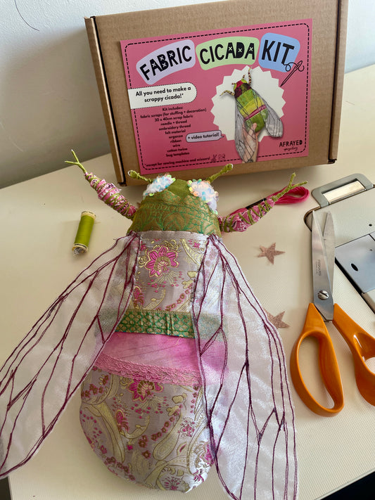 Fabric Cicada Bug Sewing Kit - different colours available!