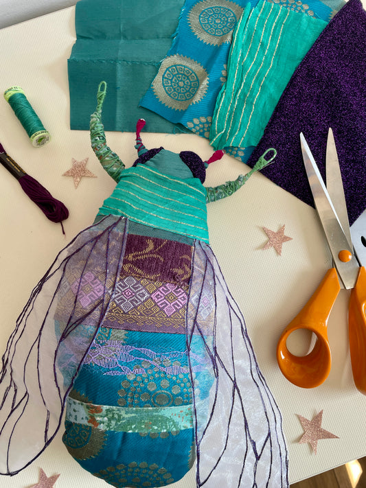 Fabric Cicada Bug Sewing Kit - different colours available!