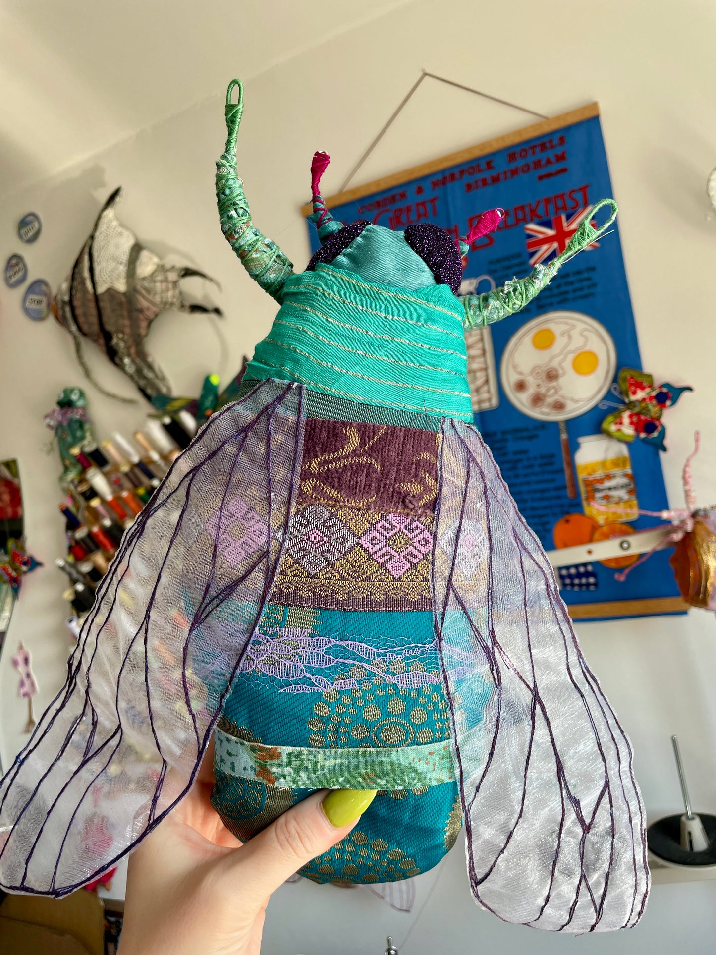 Fabric Cicada Bug Sewing Kit - different colours available!