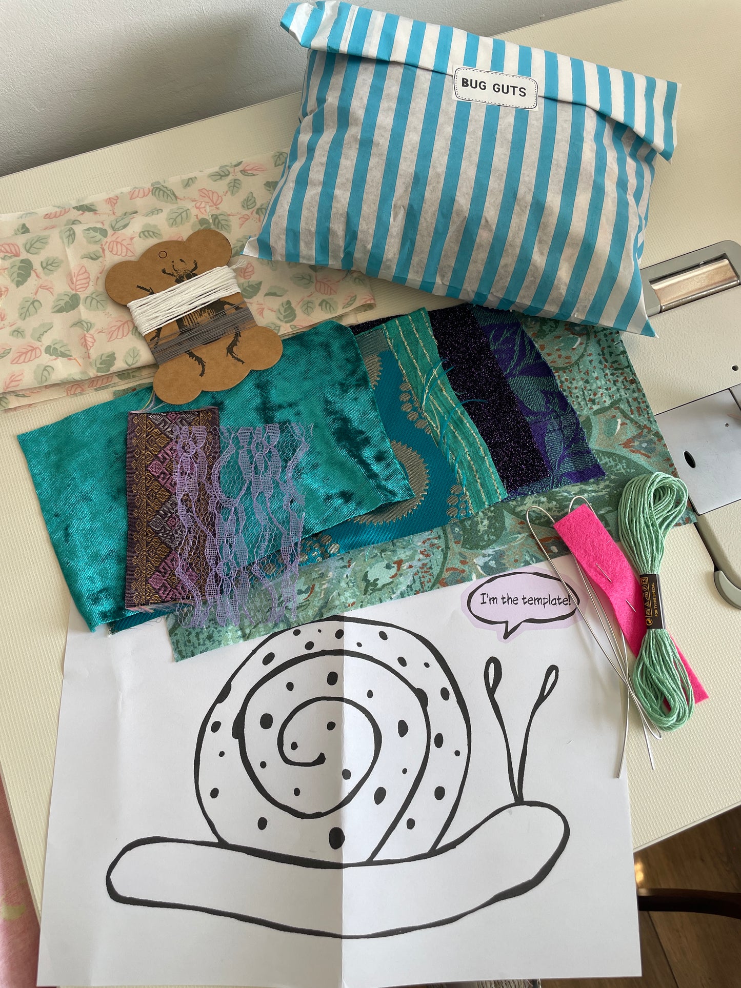 Fabric Snail Sewing Kit - different colours available!