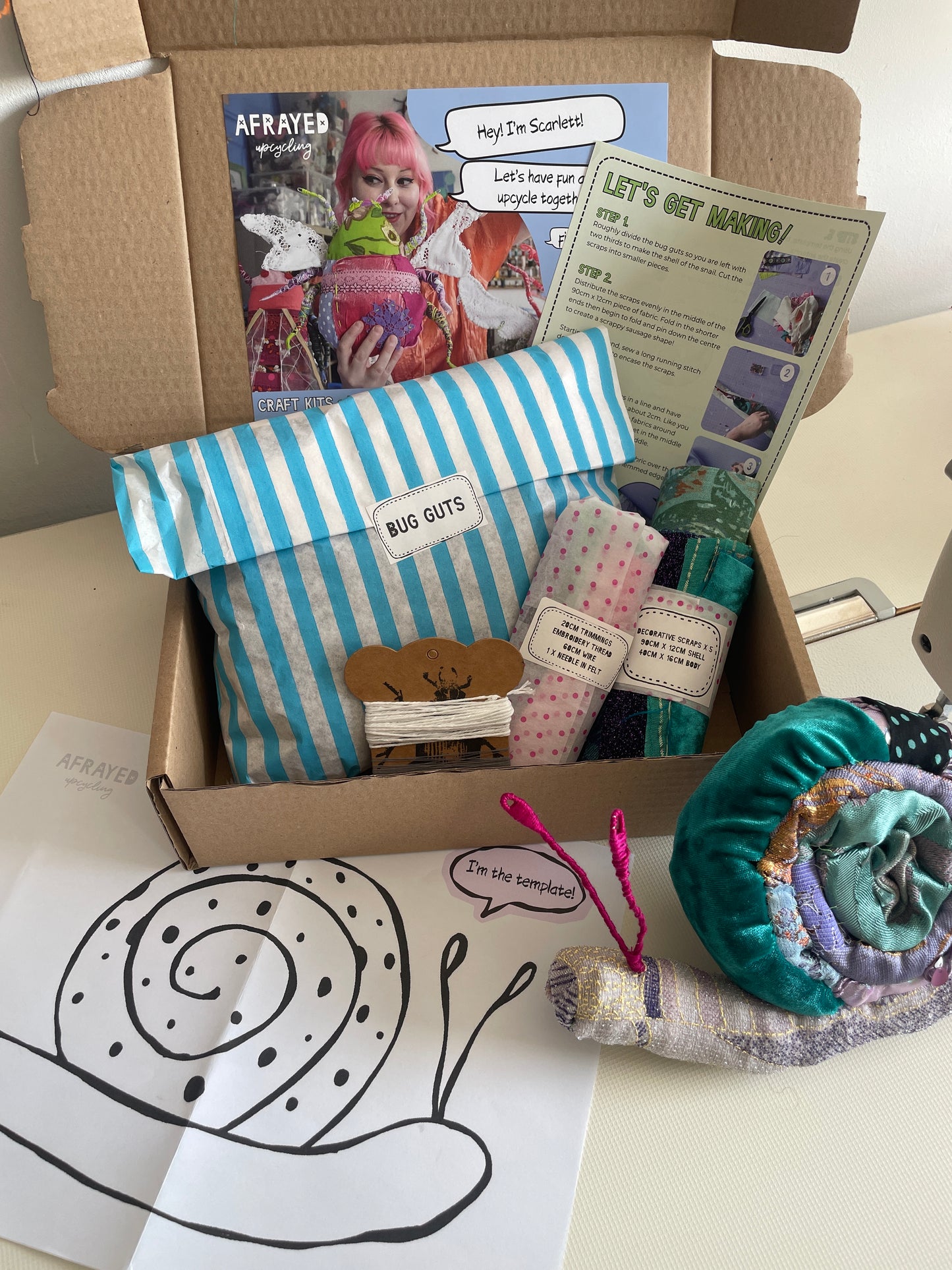 Fabric Snail Sewing Kit - different colours available!