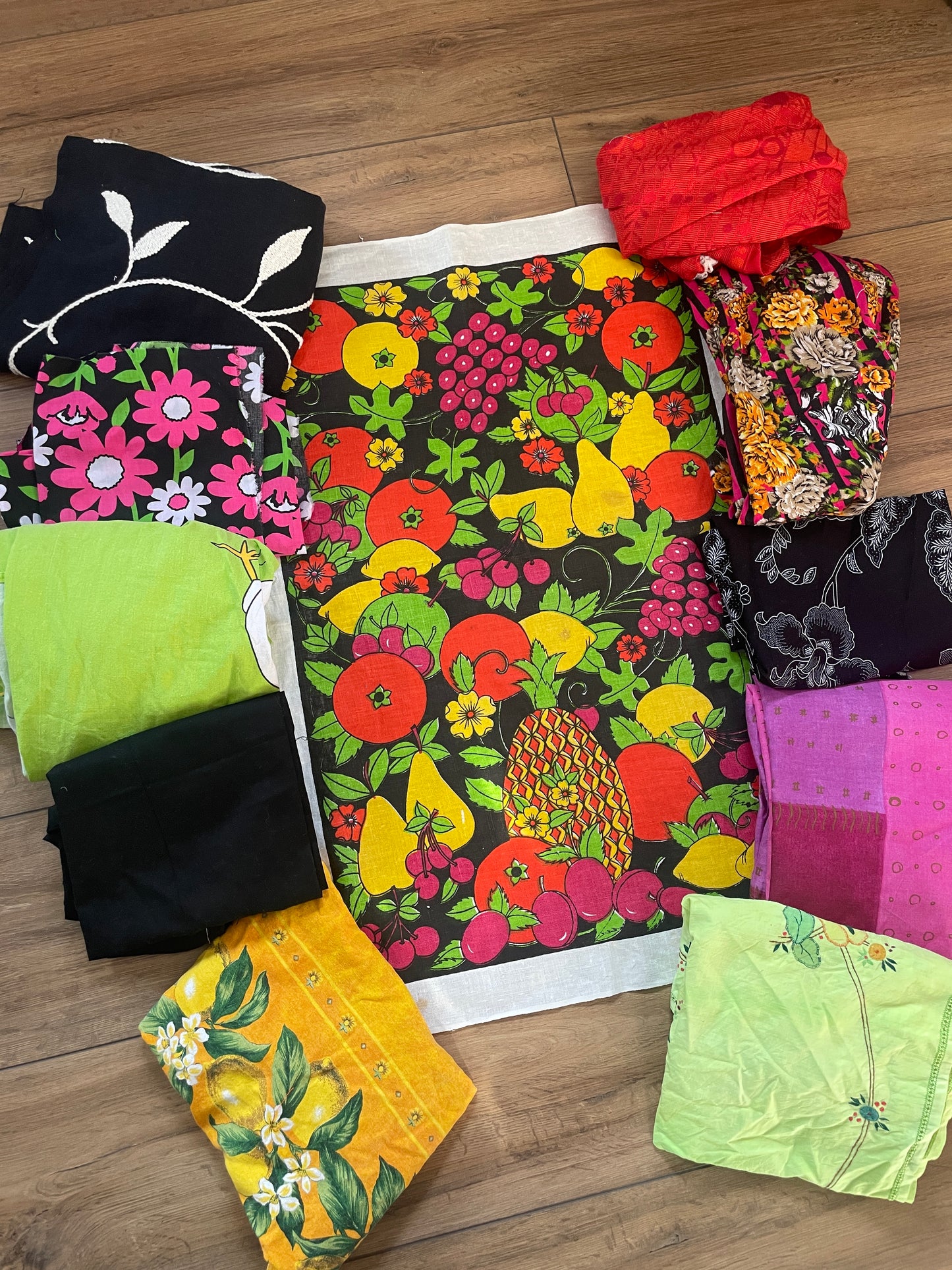 Tea Towel Custom Garment - Dancing Fruits