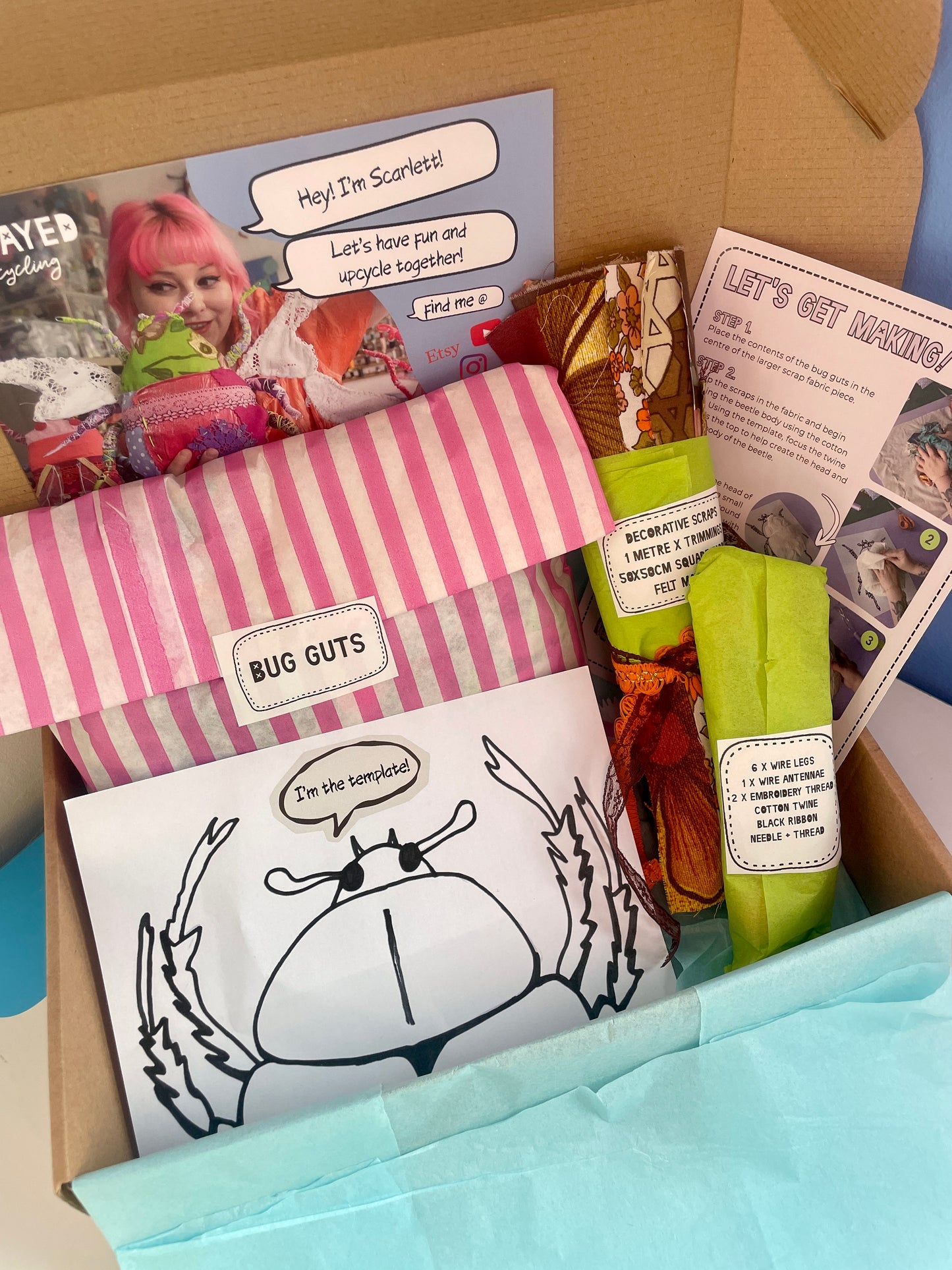 Fabric Beetle Bug Sewing Kit