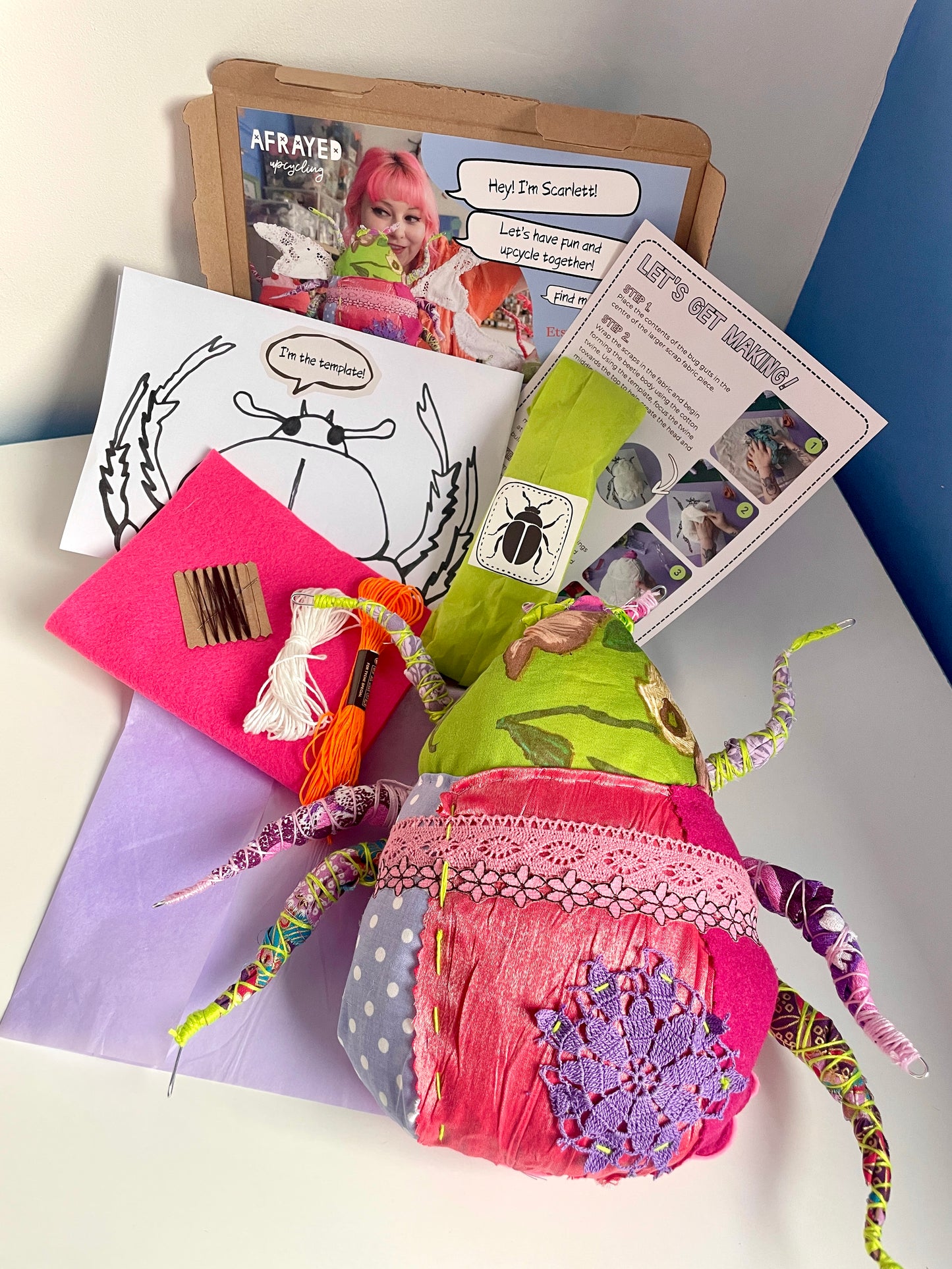 Scrap Buster Fabric Beetle Bug Sewing Kit