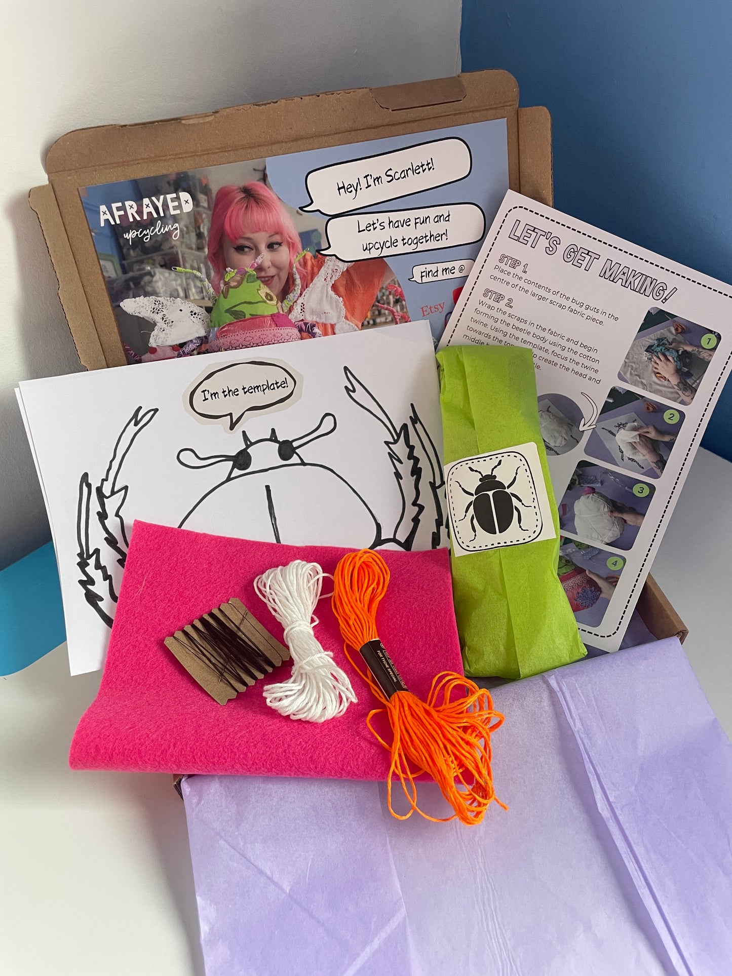 Scrap Buster Fabric Beetle Bug Sewing Kit