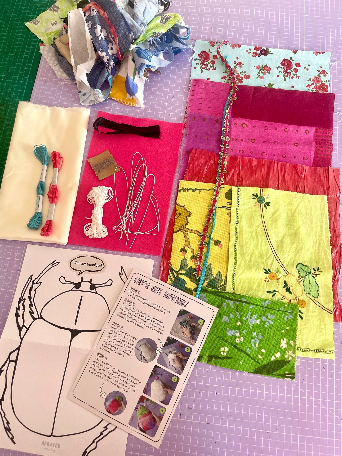 Fabric Beetle Bug Sewing Kit